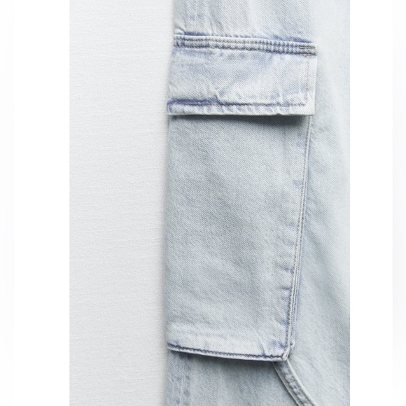 Zara MID -RISE TRF CARGO JEANS - Picture 9 of 16